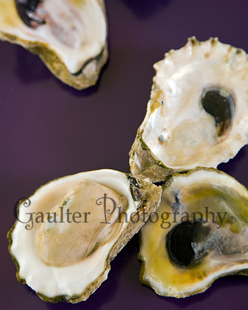 3 Oysters with another one on the edge of picture